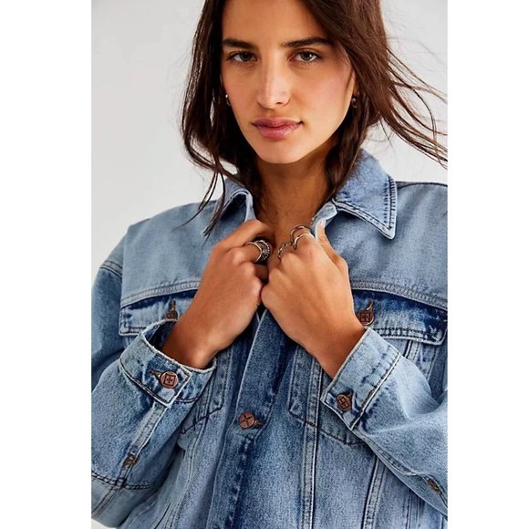 Ksubi Destiny Patchwork Lifetime Blue Cropped Denim Jacket - Picture 5 of 16